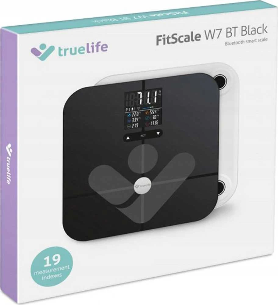 Svarstyklės TrueLife išmanioji technologija W7 BT juodos spalvos