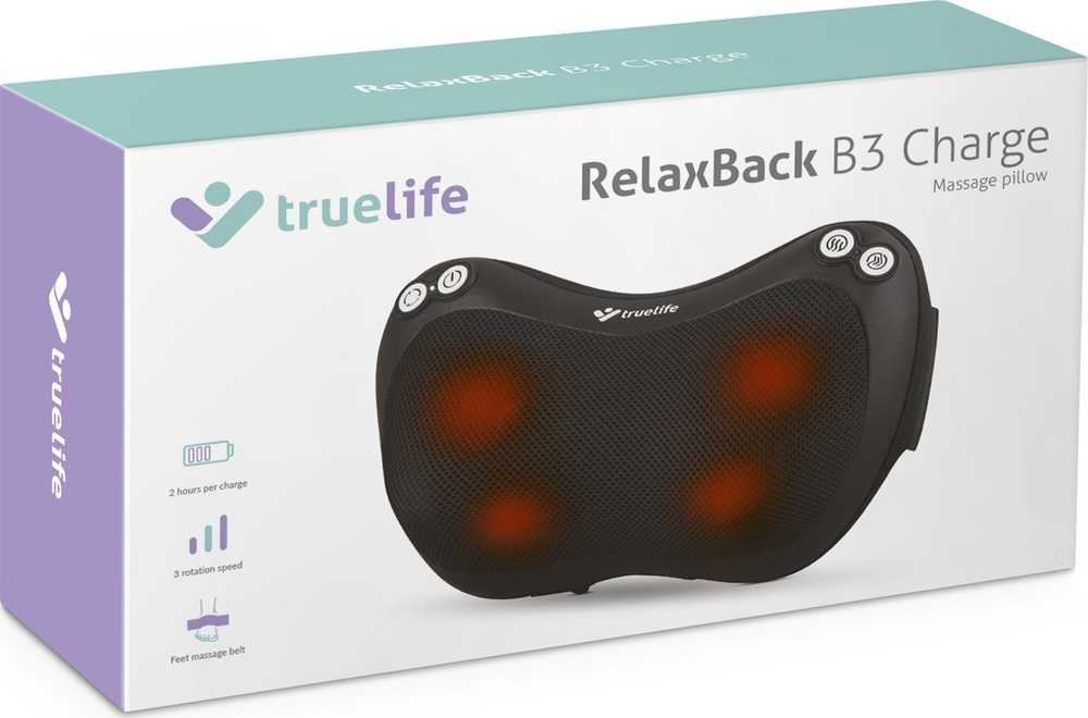 truelife relaxback b3 įkrovimo masažuoklis