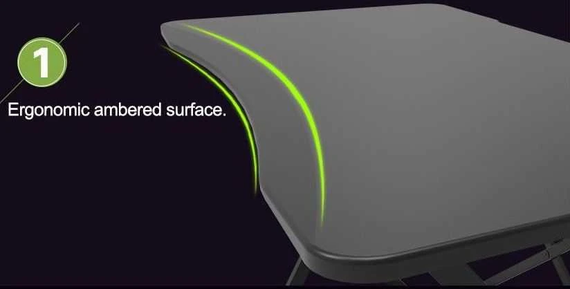 Žaidimų stalas Techly Gaming Desk for PC with Angular Ergonomic Edge, Juodas