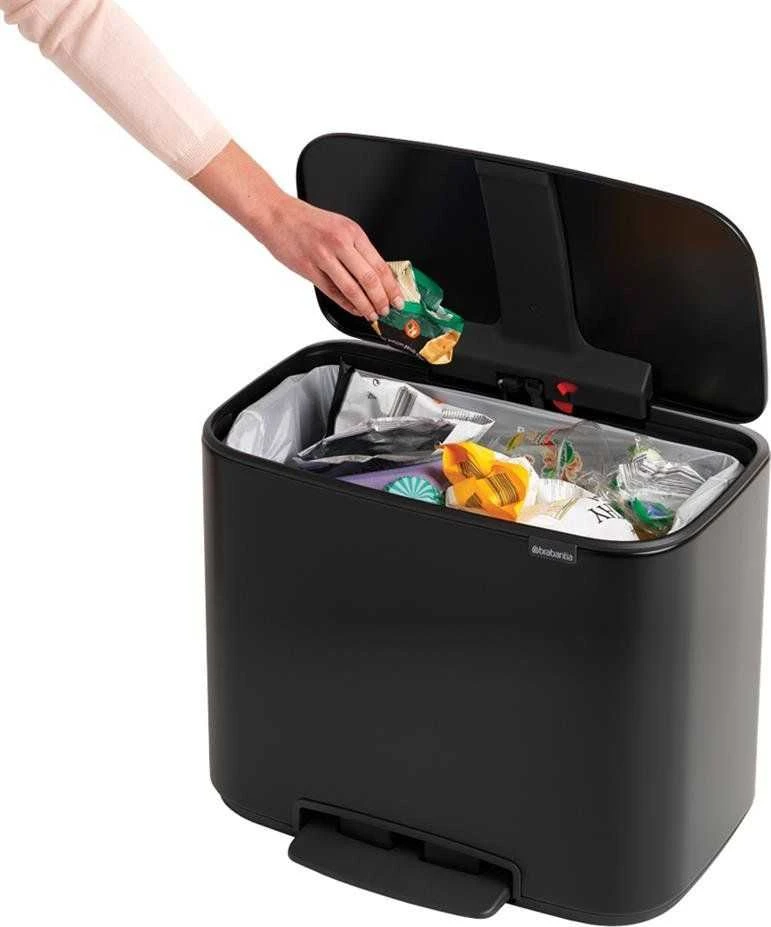Šiukšlių dėžė su pedalu, Brabantia Bo 36L - matinės juodos spalvos