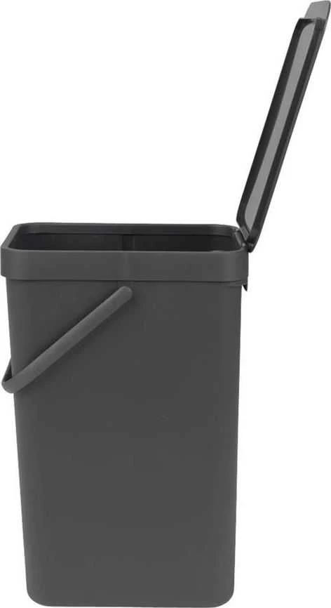 Brabantia „Sort & Go“ šiukšliadėžė, 16 l, tamsiai pilka