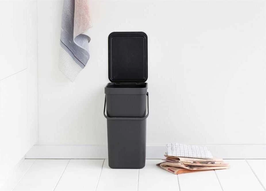 Brabantia „Sort & Go“ šiukšliadėžė, 16 l, tamsiai pilka