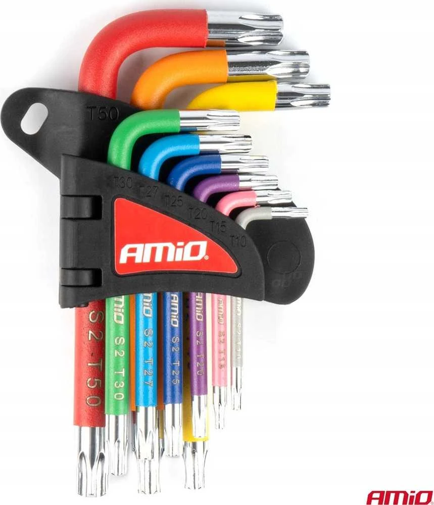 Trumpi TORX raktai, 9 vnt., S2 AMIO-04300