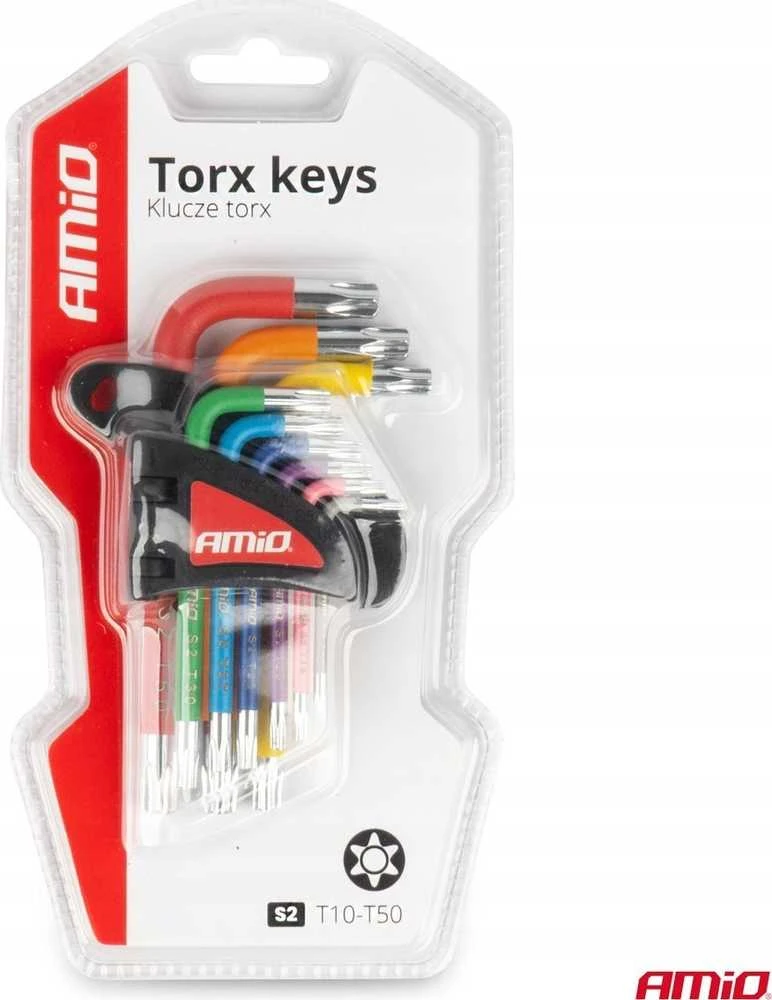 Trumpi TORX raktai, 9 vnt., S2 AMIO-04300