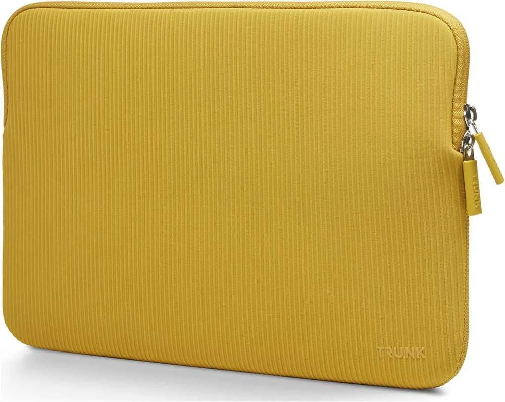 Trunk Velvet „MacBook 14“ bagažinės briaunuotas aksomas, saulėgrąžų spalvos