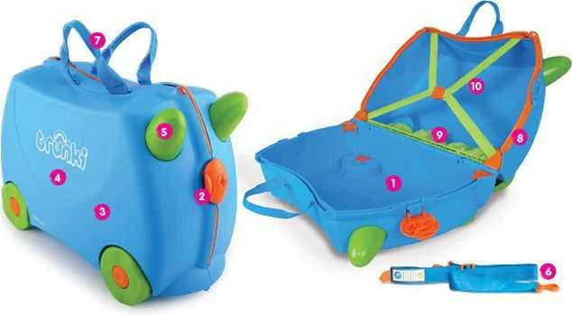 Trunki kelioninis lagaminas su ratukais vaikams | Terrance