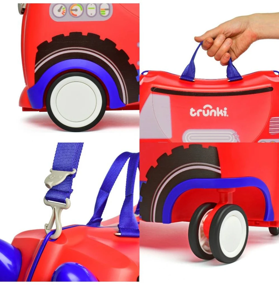 Kelioninis Trunki GLIDE360 Gaisrinė mašina Frank – vaikiška kelioninė lagaminėlė (TRU0142)