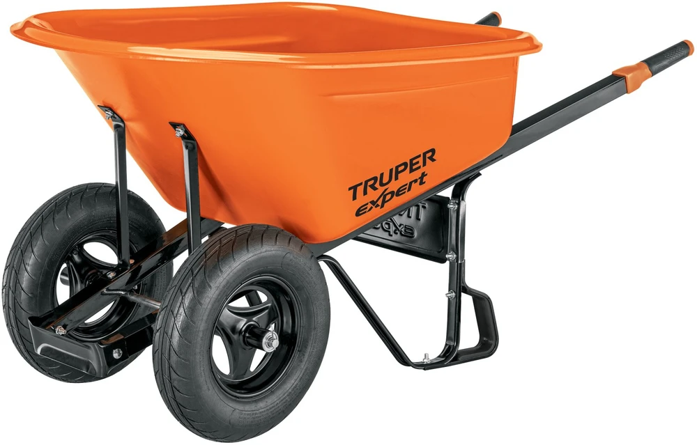 Truper Expert 120L profesionalus dviejų ratų karutis su HDPE plastikine talpa
