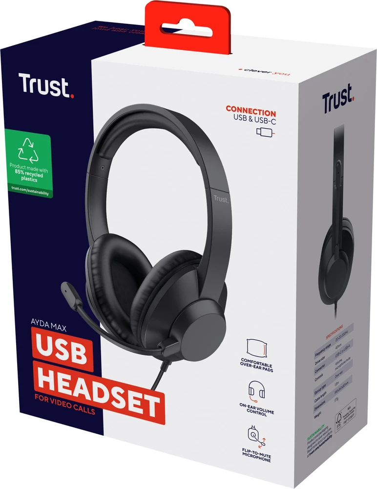Trust AYDA MAX USB Ausinės - .