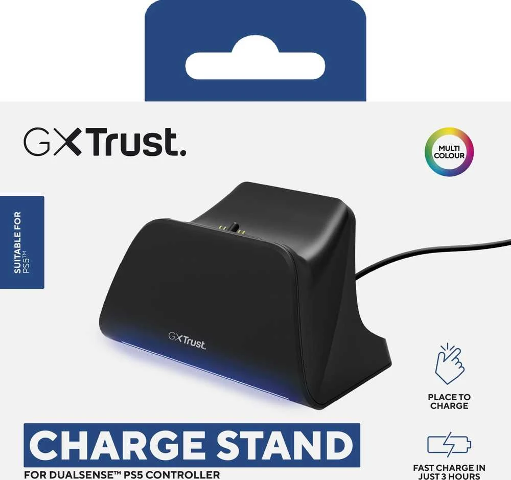 Trust GXT 255 Greito įkrovimo stovas PS5 valdikliams | Juoda