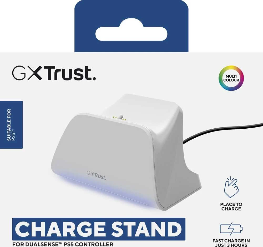 Trust GXT 255 Greito įkrovimo stovas PS5 valdikliams | Balta