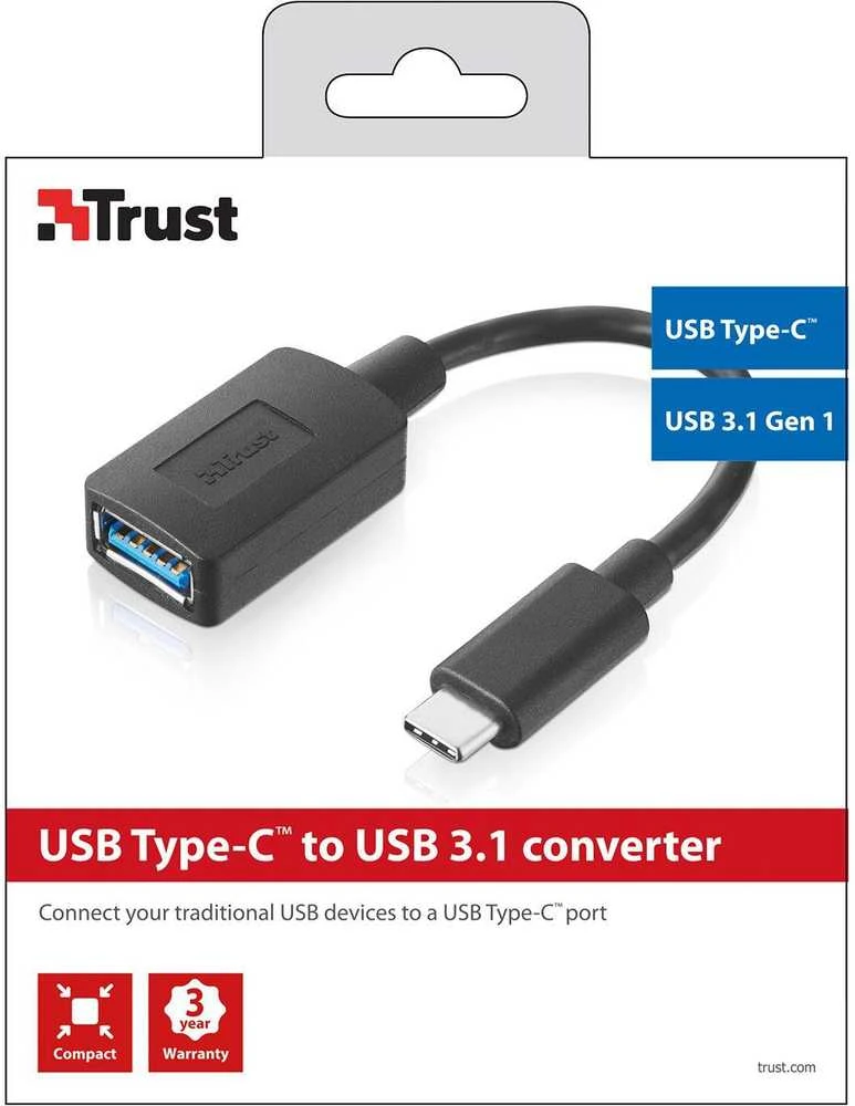 TRUST Calyx USB-C - USB-A adapteris