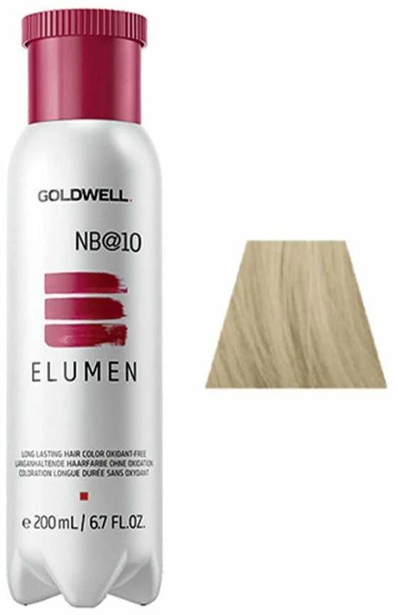 Goldwell Elumen NB@10 dažų buteliukas ir spalvos pavyzdys