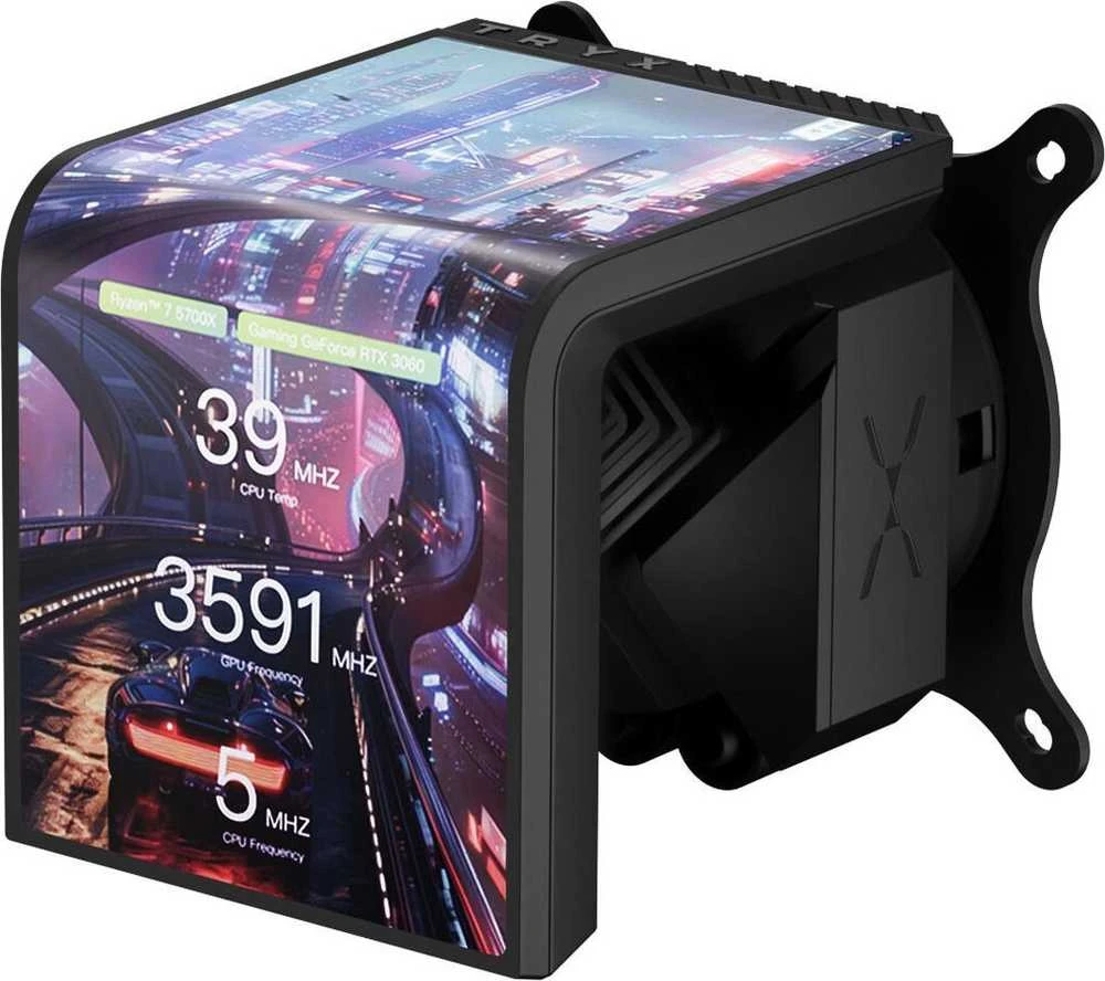 TRYX PANORAMA SE ARGB 360 Complete Vanduo Cooling, 3D AMOLED Ekranas – 360mm, juodos spalvos