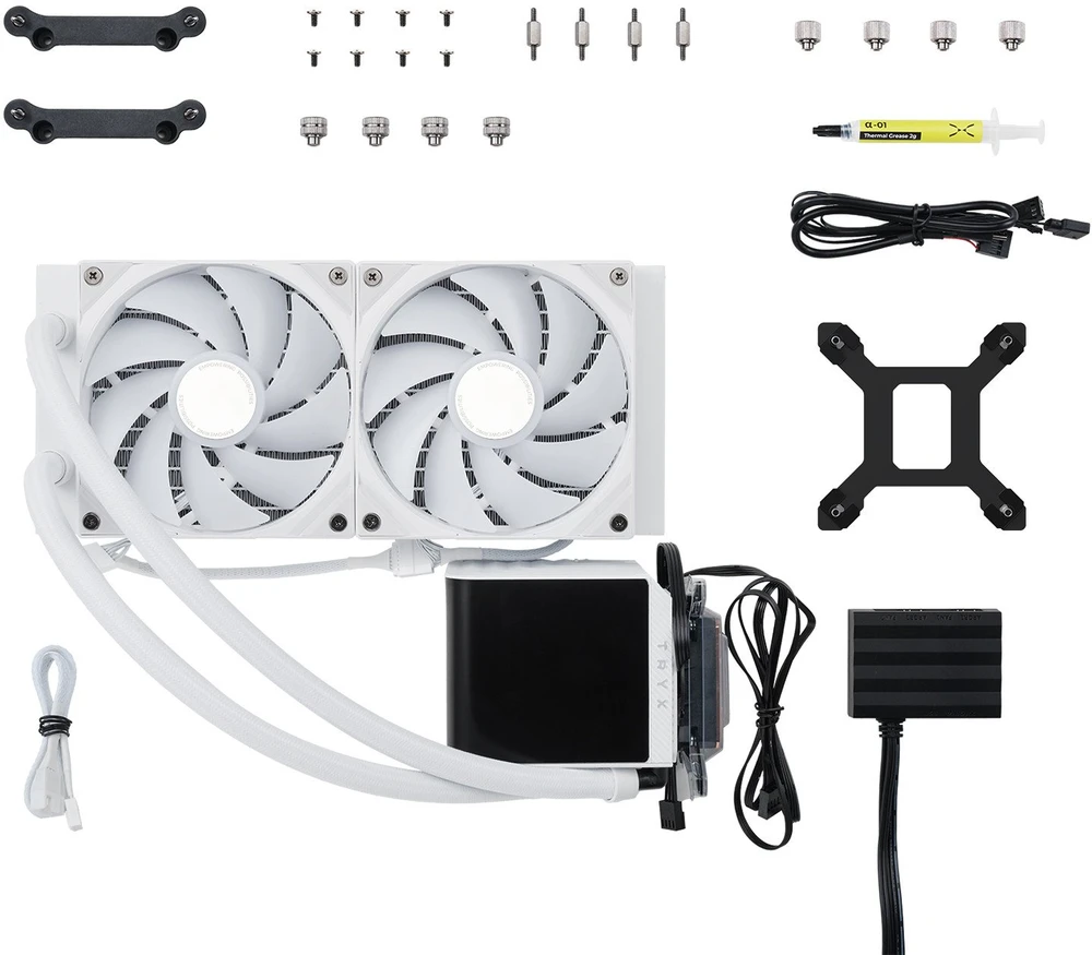 TRYX PANORAMA ARGB 240 All-in-One Liquid Cooling, 3D-AMOLED Ekranas – 240mm, baltos spalvos