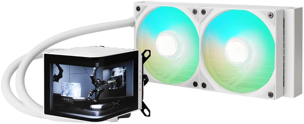 TRYX PANORAMA ARGB 240 All-in-One Liquid Cooling, 3D-AMOLED Ekranas – 240mm, baltos spalvos