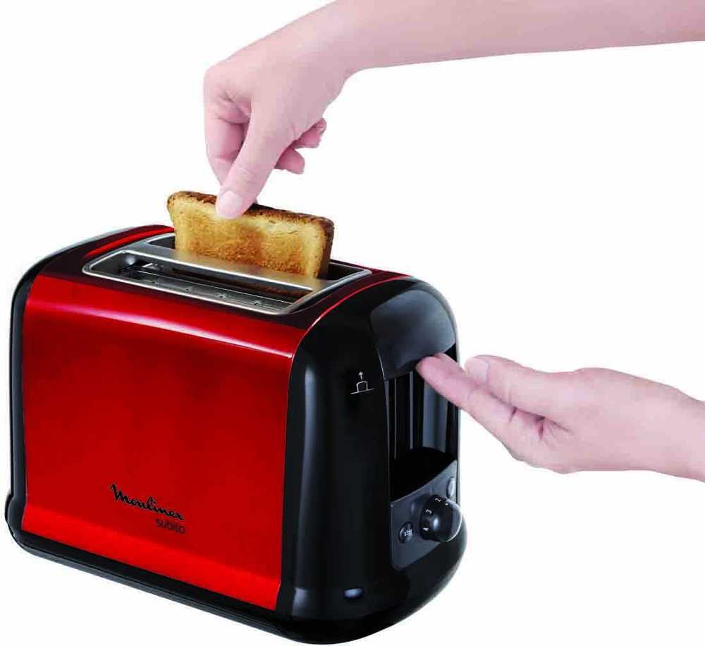 Moulinex Subitor skrudintuvas 2 griežinėliai Juoda, Raudona 850 W