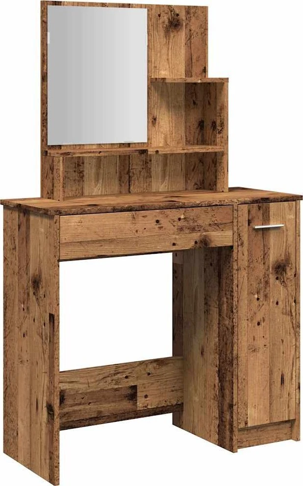 tualetinis staliukas su veidrodžiu, senas medis 86,5x35x136 cm