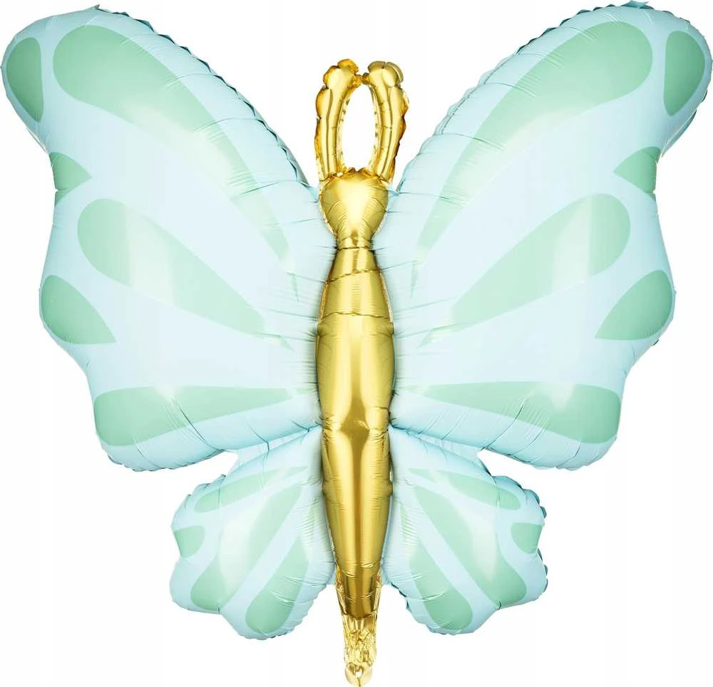 PartyDeco Folinis balionas Drugelis mėtinis 69x69 cm