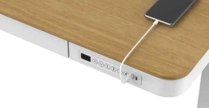 Tuckano rašomasis stalas su elektriniu aukščio reguliavimu ET119W-C, Baltos/Ąžuolo spalvos