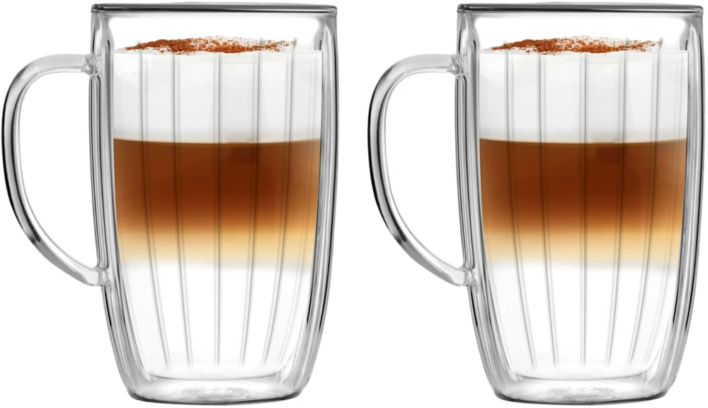 Tulip Vialli Design Rinkinys iš 2 aukštų stiklinių su rankena Tulpė 350 ml 8975