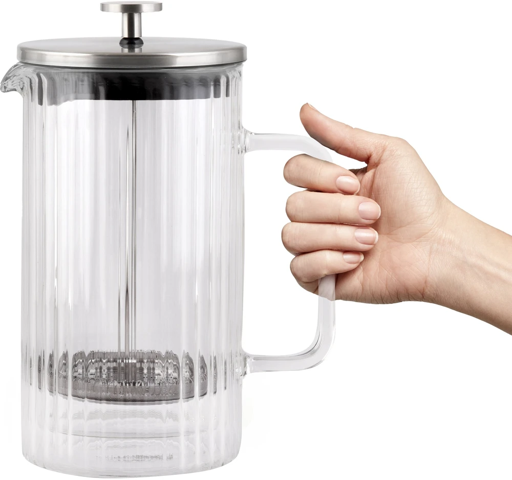 „Vialli Design“ – „Tulip“ prancūziška kavamalė sidabro spalvos matinė, 1 l
