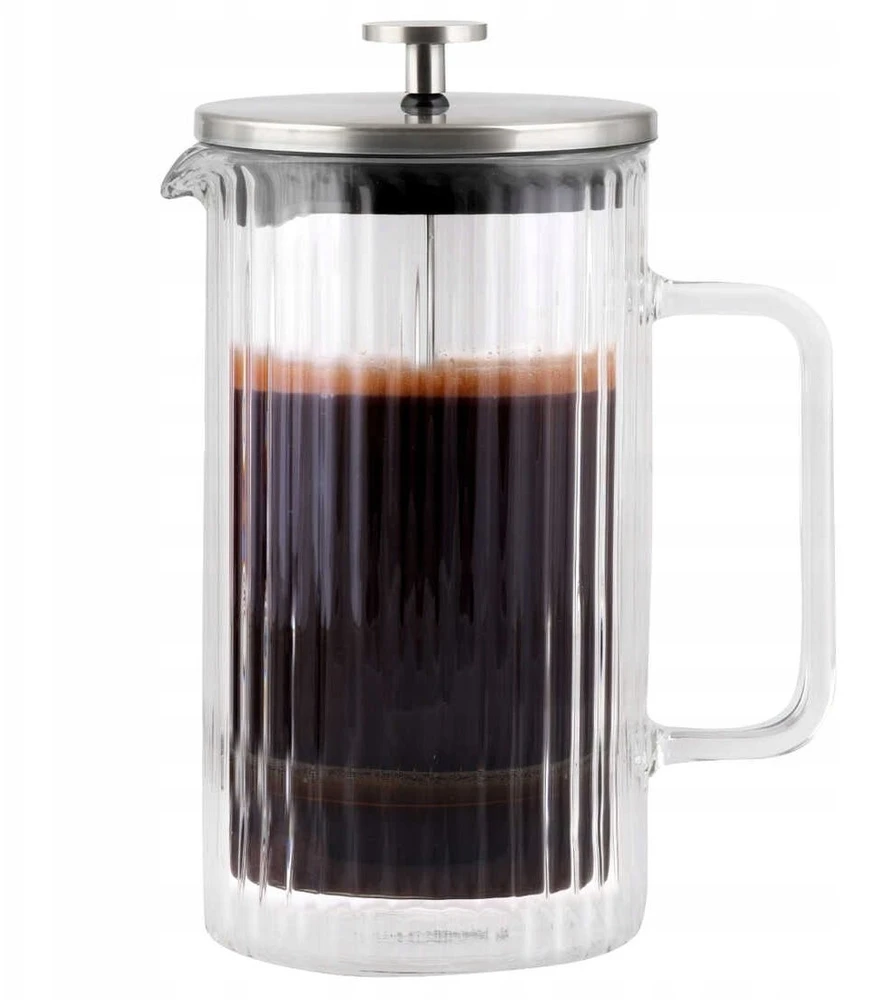 „Vialli Design“ – „Tulip“ prancūziška kavamalė sidabro spalvos matinė, 1 l