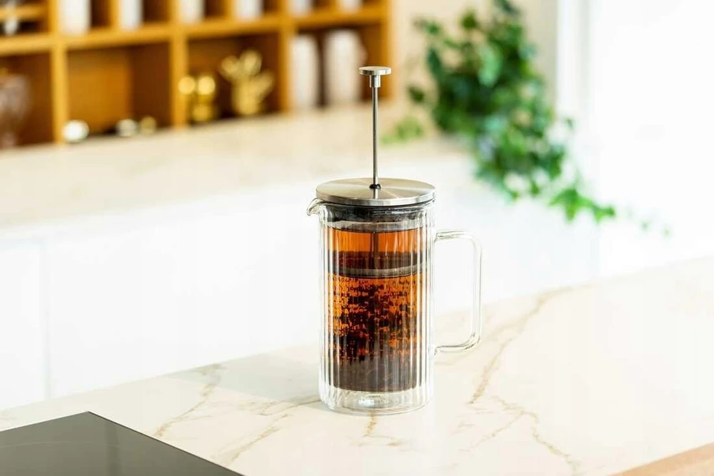 „Vialli Design“ – „Tulip“ prancūziška kavamalė sidabro spalvos matinė, 1 l