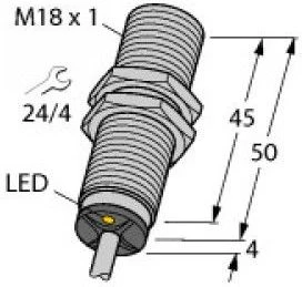 TURCK Indukcijos jutiklis M18 Sn = 8mm 10- 30V DC PNP 1Z 3- viela BI8- M18- AP6X (4615030)