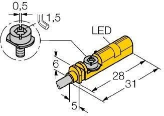 TURCK Magneto indukcinis stūmoklio padėties jutiklis 10-30V DC PNP 1Z 3 laidų BIM-UNT-AP7X (4685740)