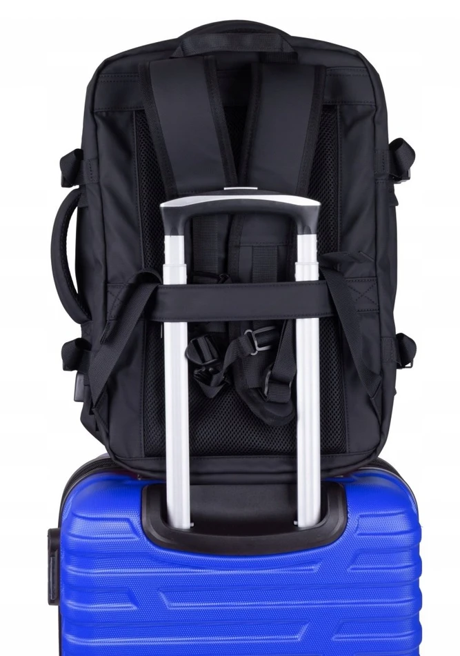 Turistinė kuprinė 4kom.pl Kuprinė DONAU TRAVEL Prague, 17'', 32l, USB + kabelis, juoda