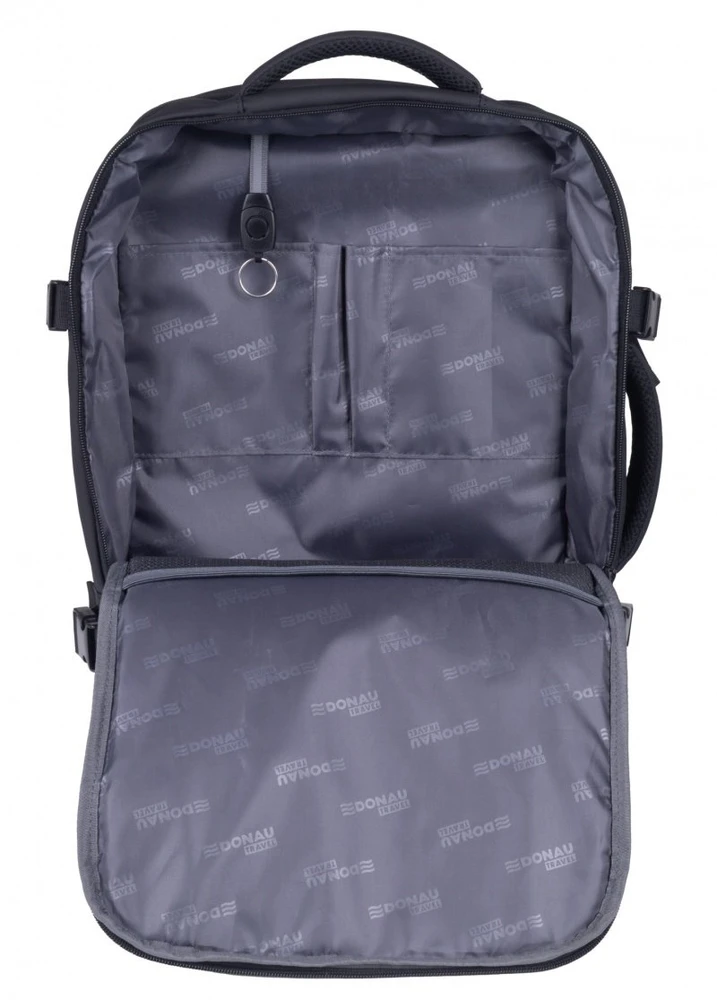 Turistinė kuprinė 4kom.pl Kuprinė DONAU TRAVEL Prague, 17'', 32l, USB + kabelis, juoda