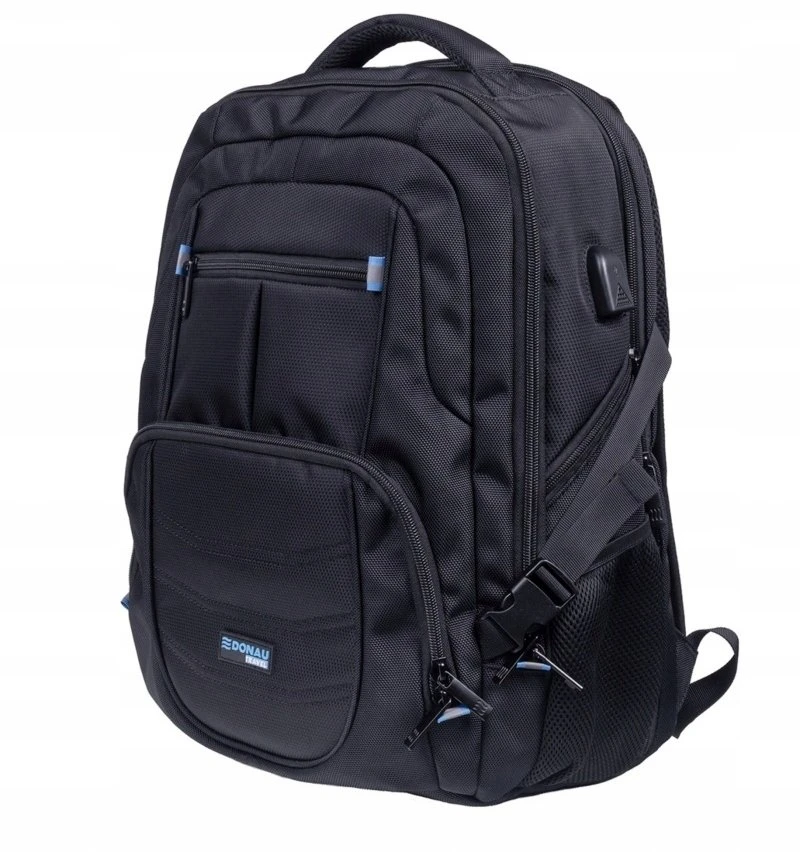 Turistinė kuprinė Akasa Kuprinė DONAU TRAVEL Amsterdam, 17'', 35l, USB + kabelis USB-C, juoda