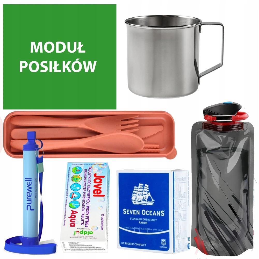 Turistinė kuprinė išgyvenimui, evakuacijai, kuprinė + įranga, „Readypack S2“ pilnas avarinis rinkinys / „Readypack S2“, juoda
