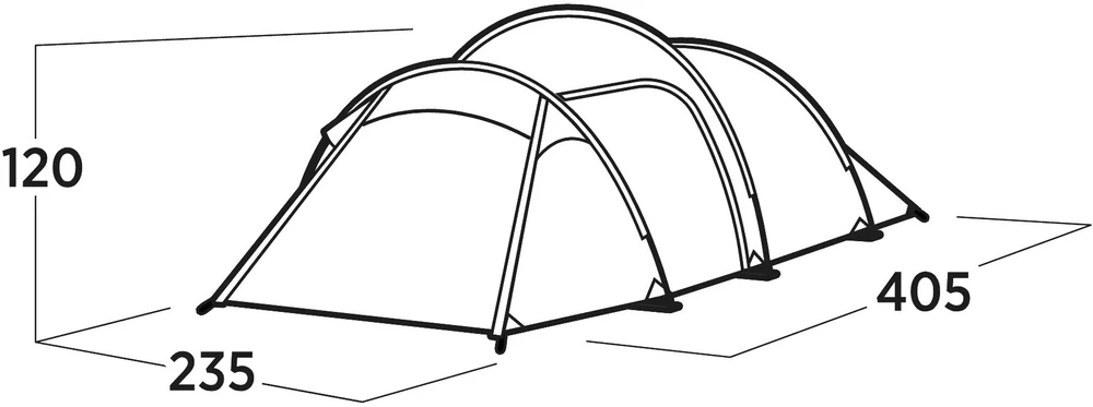 EAC Easy Camp Pasvik 4 Tamsiai Žalia Tunelio formos palapinė