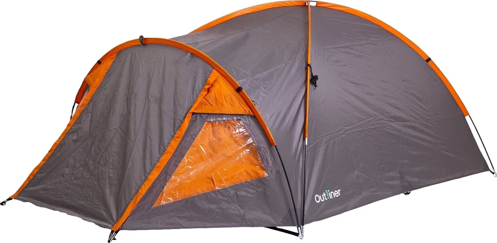 Trivietė palapinė Outliner RD-T22-3, oranžinė/pilka, 330 cm x 230 cm x 130 cm