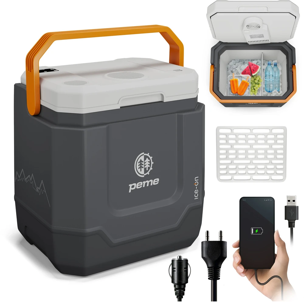 Peme ledinis Trip 33L šaldytuvas su Adventure Oranžinis Bluetooth garsiakalbiu (Ekspozicinė prekė)