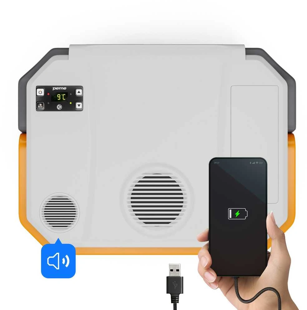 Peme ledinis Trip 33L šaldytuvas su Adventure Oranžinis Bluetooth garsiakalbiu (Ekspozicinė prekė)