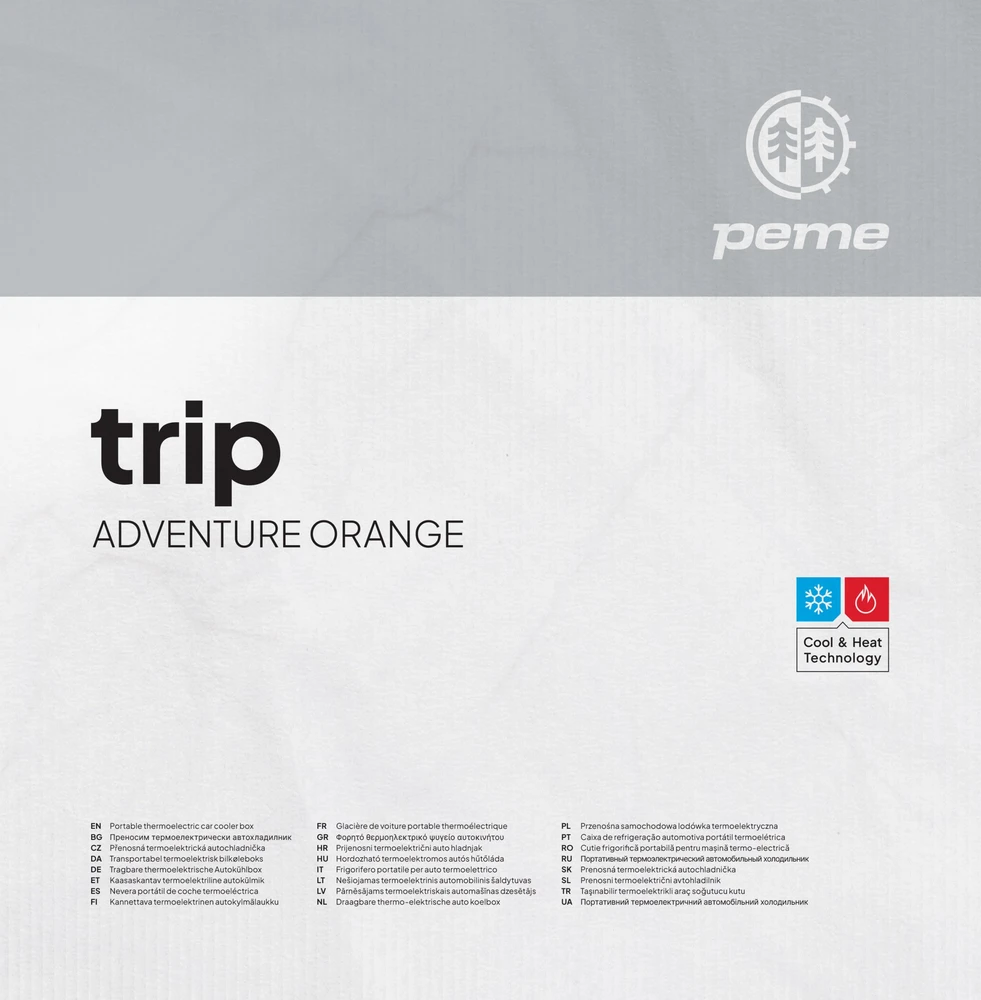 Peme ledinis Trip 33L šaldytuvas su Adventure Oranžinis Bluetooth garsiakalbiu (Ekspozicinė prekė)