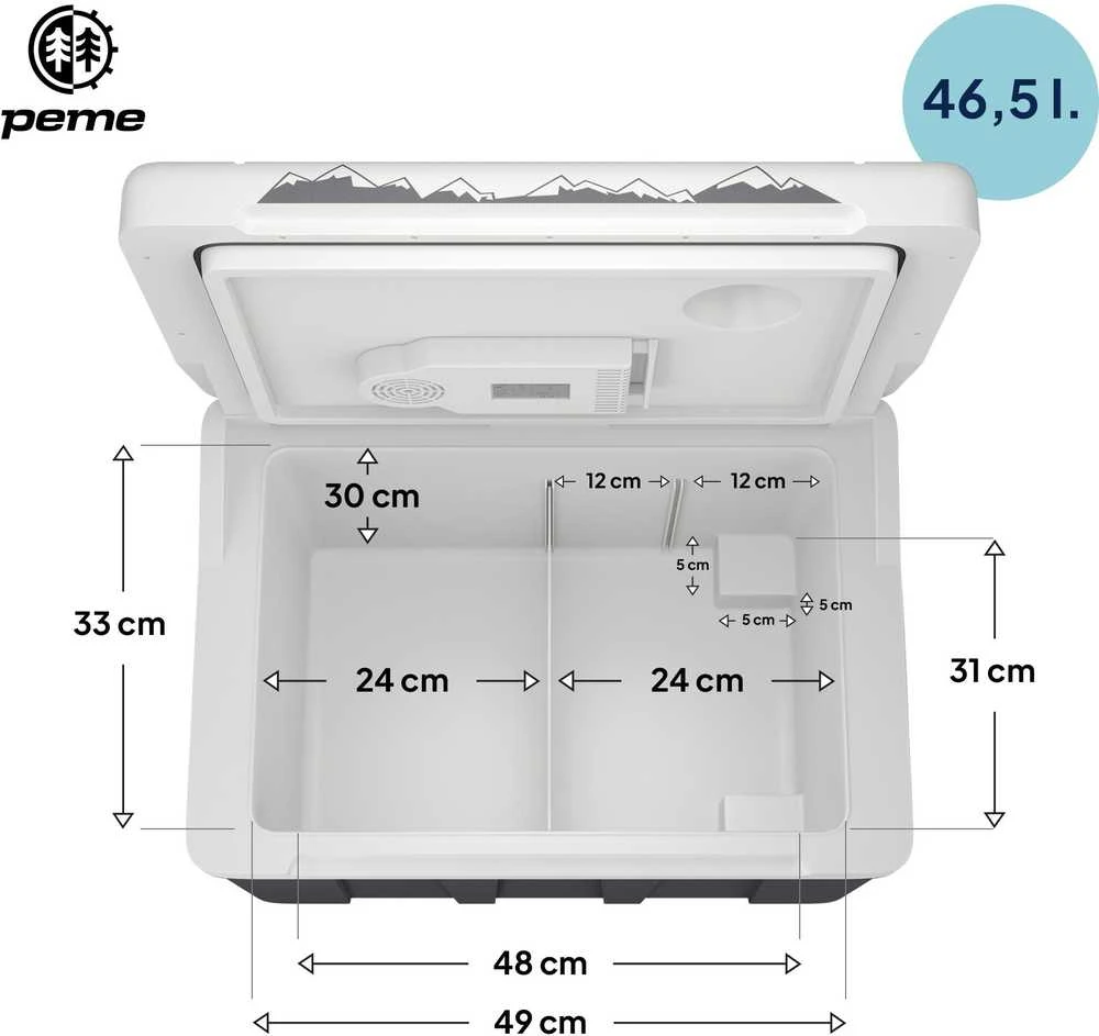 Peme Ice-on XL kelioninis šaldytuvas, tamsiai pilkas