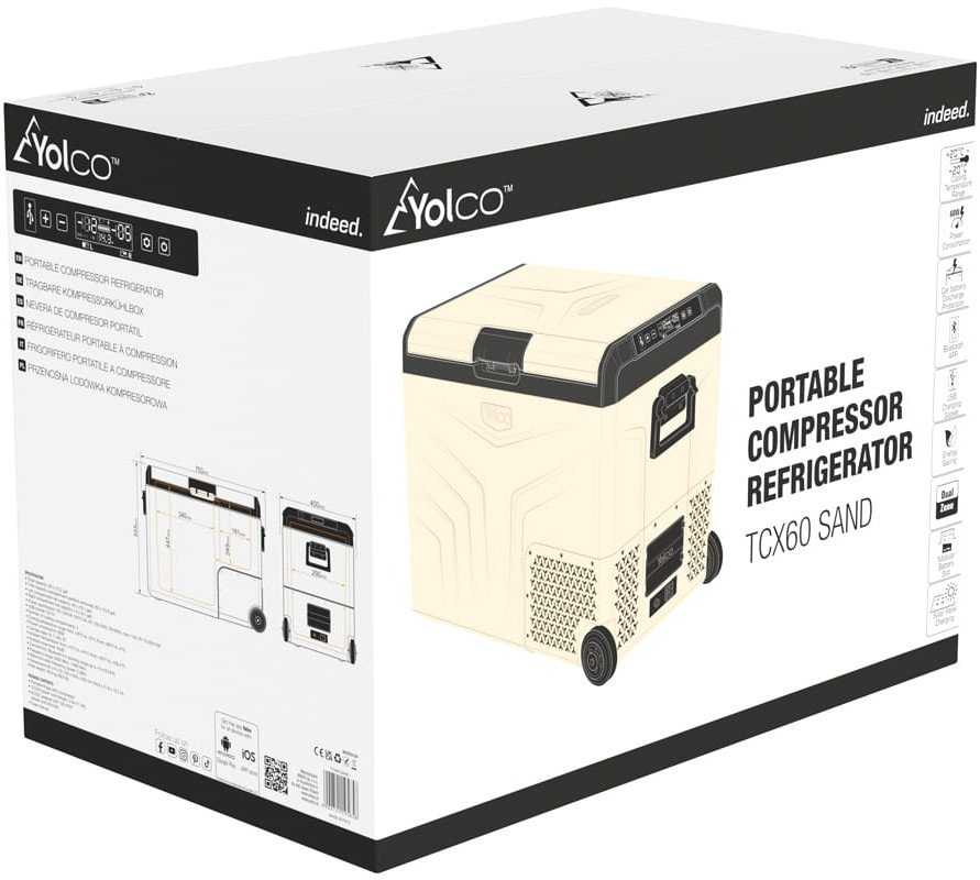 YOLCO TCX60 Sand nešiojamas kompresorinis šaldytuvas