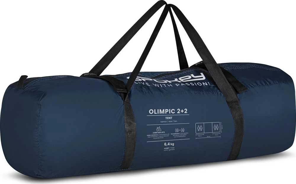 4 asmenų palapinė su dviem atskiromis miegamosiomis Spokey OLIMPIC 2 + 2