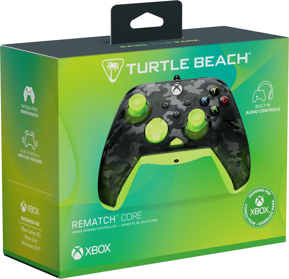 Turtle Beach Rematch Core Laidinis Žaidimų Pultelis | Ghost Camo Juoda/Geltona | XBOX