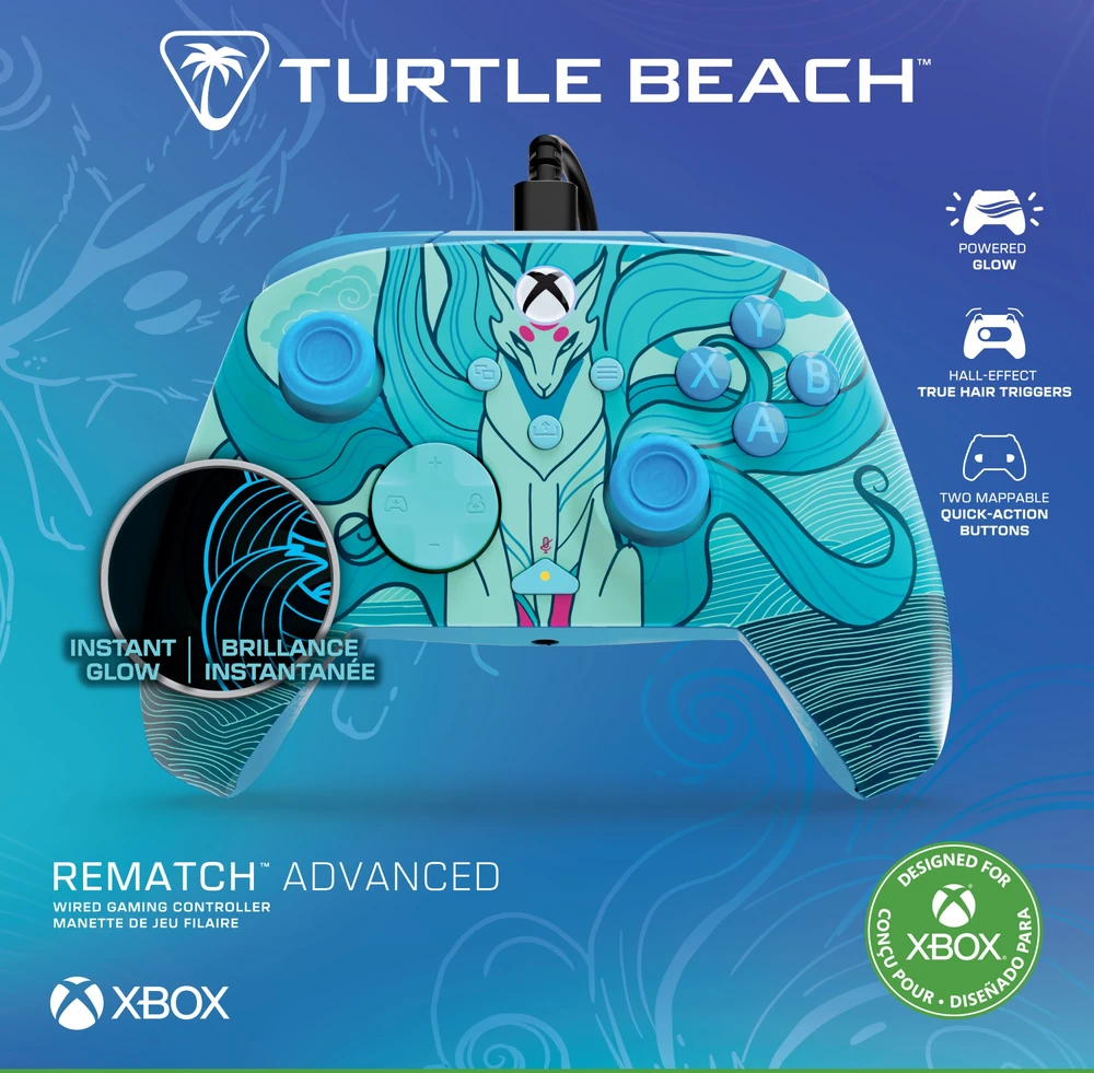 Turtle Beach Rematch Advanced Mėlyna Kitsune laidinis žaidimų valdiklis | XBOX | PC