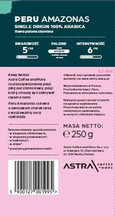 Kavos pupelės Turtle Coffee Kawa ASTRA Peru, ziarnista, 250g