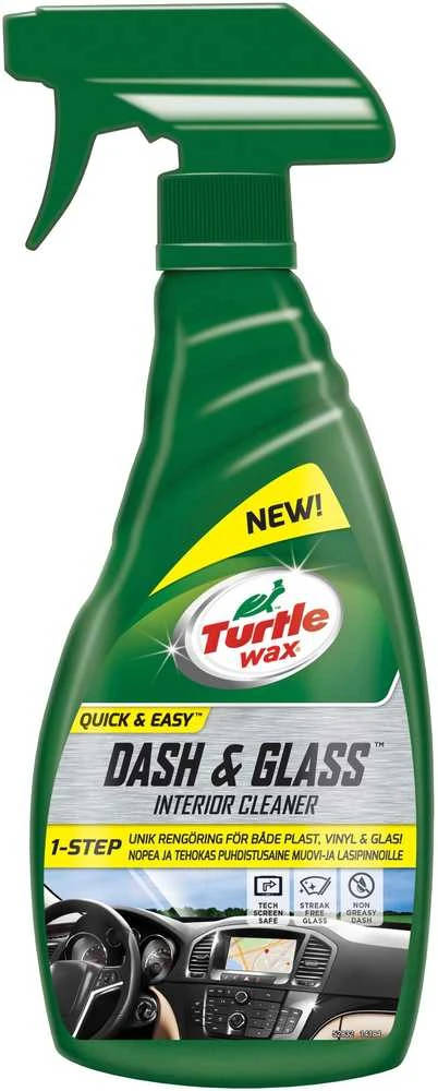 TURTLE WAX Dash&Glass Interior Cleaner, salono plastiko ir stiklų valiklis, 500 ml