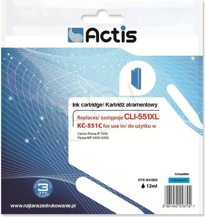 Spausdintuvo Rašalas - Actis KC-551C Mėlynas 12 Ml
