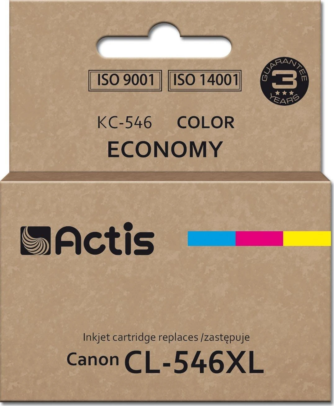 Rašalo kasetė - Actis KC-546 suderinama su Canon CL-546XL Supreme, 15 ml, 180 puslapių, magenta, mėlyna, geltona