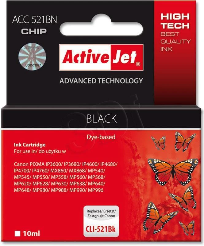 Rašalo Kasetė - Activejet ACC-521BN Juoda