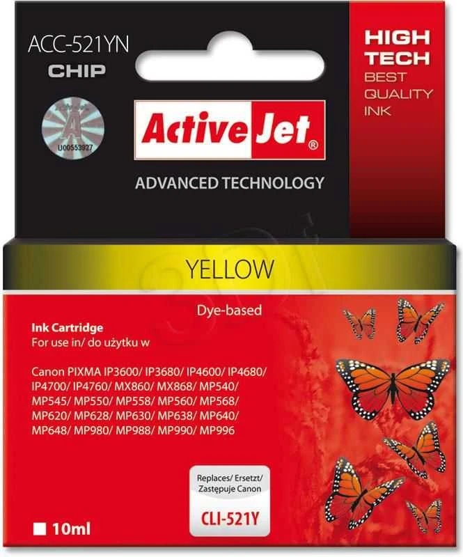 ACTIVEJET CLI-521Y geltona rašalinė